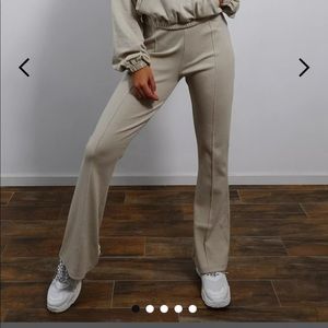 stone co ord rib straight leg joggers